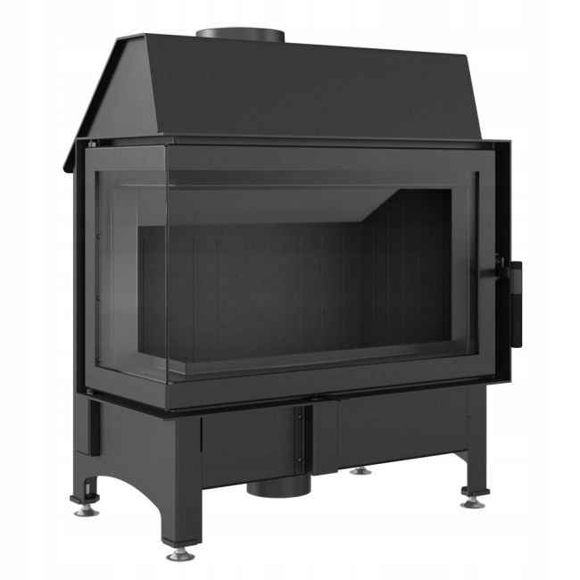 Vzduchový krb Kratki Zibi BS ľavý, 11 kW, čierny